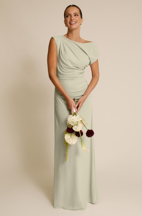 Six Stories Slash Neck Draped Bridesmaid Dress