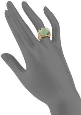 Roberto Coin Diamond, Prasiolite and 18K Rose Gold Double Square Ring