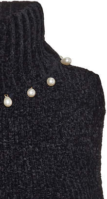 STAUD Floyd Pearl-Embellished Knitted Top