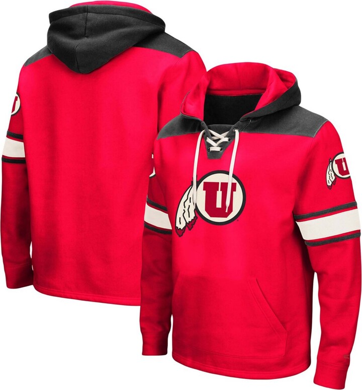 Colosseum Men's Red Utah Utes 2.0 Lace-Up Logo Pullover Hoodie