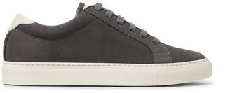 Brunello Cucinelli Leather-Trimmed Nubuck Sneakers - Men - Gray