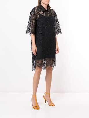 VVB Lace Embroidered Shirt Dress