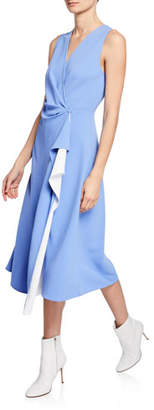 Diane von Furstenberg Addison Draped A-Line Midi Dress
