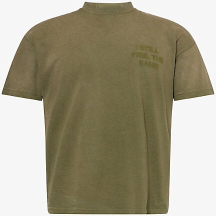 Anti Social Social Club Mens Khaki Missing Crewneck Cotton-Jersey T-Shirt M