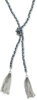 Thumbnail for your product : GUESS Silver-Tone Woven Blue Twisted Tassel Lariat Necklace