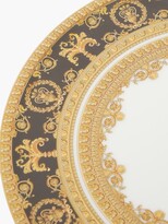 Thumbnail for your product : Versace Baroque-print Porcelain Cake Stand - Black Gold