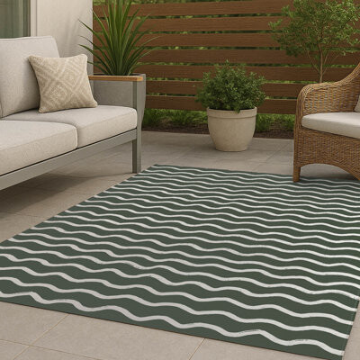 East Urban Home Wiggle Row Non-Slip Outdoor Rug