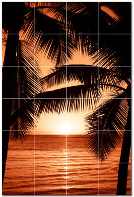 Picture-Tiles.com Sunset Photo 6'' x 6'' Satin Ceramic Decorative Mural
