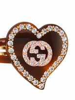 Thumbnail for your product : Gucci Hair clip with GG and heart detail