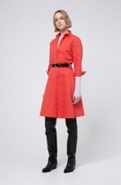 Thumbnail for your product : HUGO BOSS A-line linen-blend shirt dress with seam details