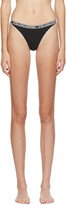 Thumbnail for your product : Stella McCartney Black & White Ivy Chatting Cotton Thong