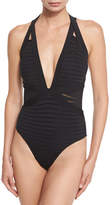 Thumbnail for your product : Jets Parallels Crisscross Halter One-Piece Swimsuit