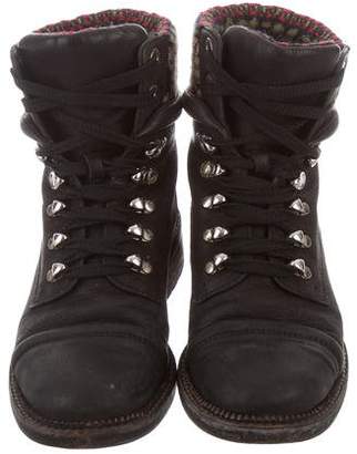 Chanel Cap-Toe Combat Boots