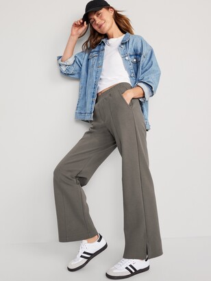 Old Navy High-Waisted Dynamic Fleece Wide-Leg Trouser Pants for Women -  ShopStyle