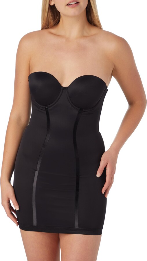 Commando Control Two-Faced Tech Strapless Shaping Slip Dress Black