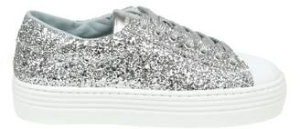 Chiara Ferragni Glittered Sneakers Color Silver