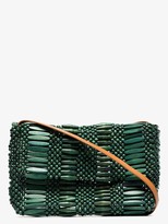 Thumbnail for your product : Aranaz green Clara beaded shoulder bag