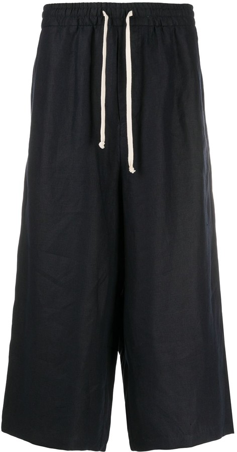 drawstring cropped trousers