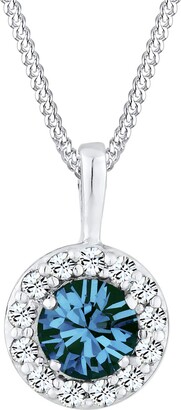 Elli Necklace Necklace Circle Geo Sparkling Crystals 925 Sterling Silver