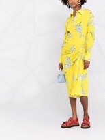 Thumbnail for your product : No.21 Ruched Floral-Print Silk Dress