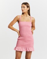 Thumbnail for your product : Atmos & Here Atmos&Here - Women's Pink Mini Dresses - Candace Frill Hem Mini Dress - Size 12 at The Iconic