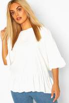 Thumbnail for your product : boohoo Plus Drop Hem Woven Smock Top
