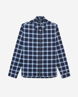 The Kooples Zipped red and black mens cotton check shirt
