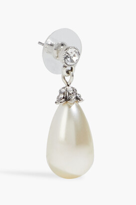 Ben-Amun Silver-tone, faux pearl and crystal earrings