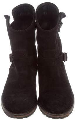 Belstaff Suede Round-Toe Ankle Boots