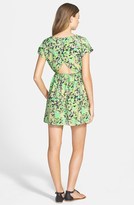 Thumbnail for your product : One Clothing Print Back Cutout Smock Dress (Juniors)
