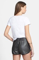 Thumbnail for your product : Boy Meets Girl 'Game On' Perforated Faux Leather Shorts (Juniors)