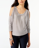 Thumbnail for your product : INC International Concepts Petite Metallic Cold-Shoulder Sweater, Created for Macy's