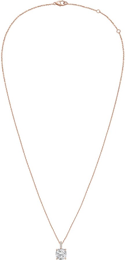 Diana M Lab Grown Diamonds Diana M. 14K Rose Gold 4.20 Ct. Tw. Lab-Grown Diamond Pendant Necklace