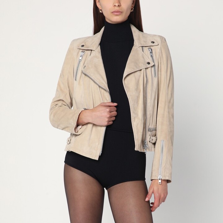 S.W.O.R.D 6.6.44 Beige biker jacket in suede leather