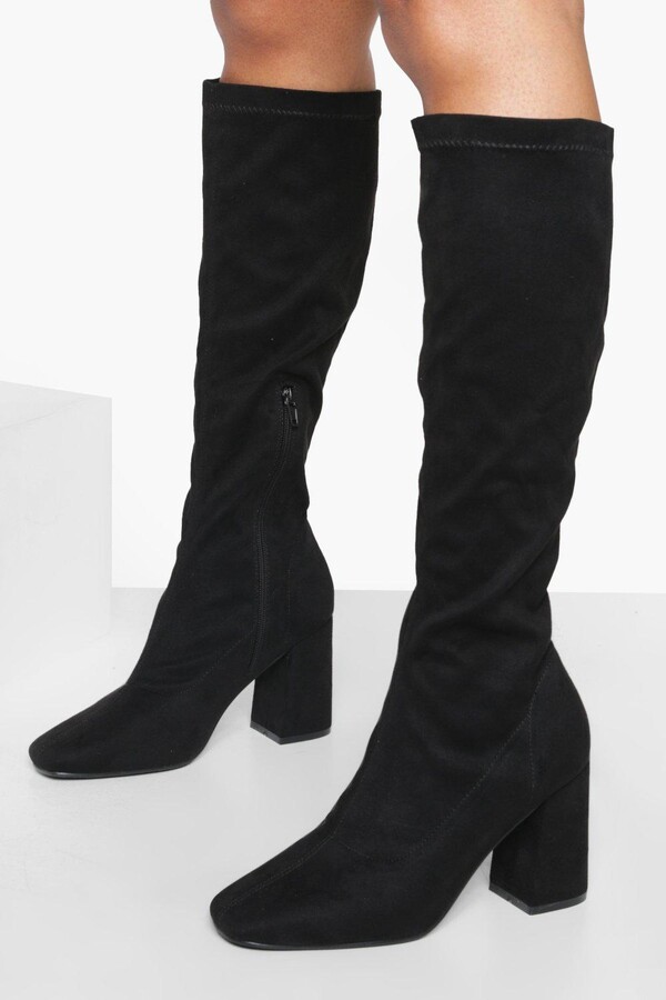 block heel high boots
