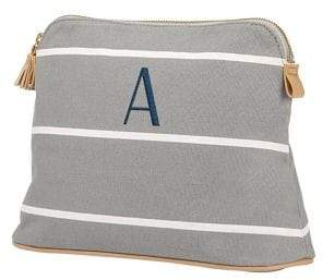 Cathy's Concepts Travel 2018 Personalized Striped Canvas Cosmetic Bag