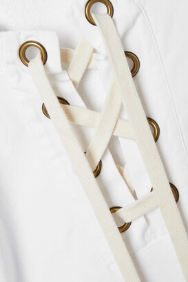 Bassike + Net Sustain Lace-up Organic Cotton-jersey Sweatshirt - White