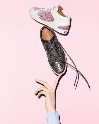 Jimmy Choo Miami Leather and Glitter Sneakers