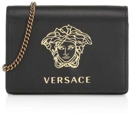 Versace Leather Medusa Plaque Long Wallet in Purple Womens Accessories Wallets and cardholders 