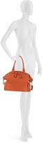 Thumbnail for your product : Forzieri Orange Woven Leather Bowler Bag