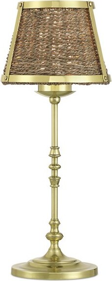 Currey & Company Deauville Outdoor Cordless Table Lamp in Brass