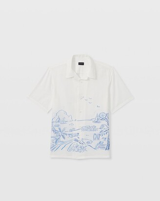Club Monaco Short Sleeve Camp Collar Shirt