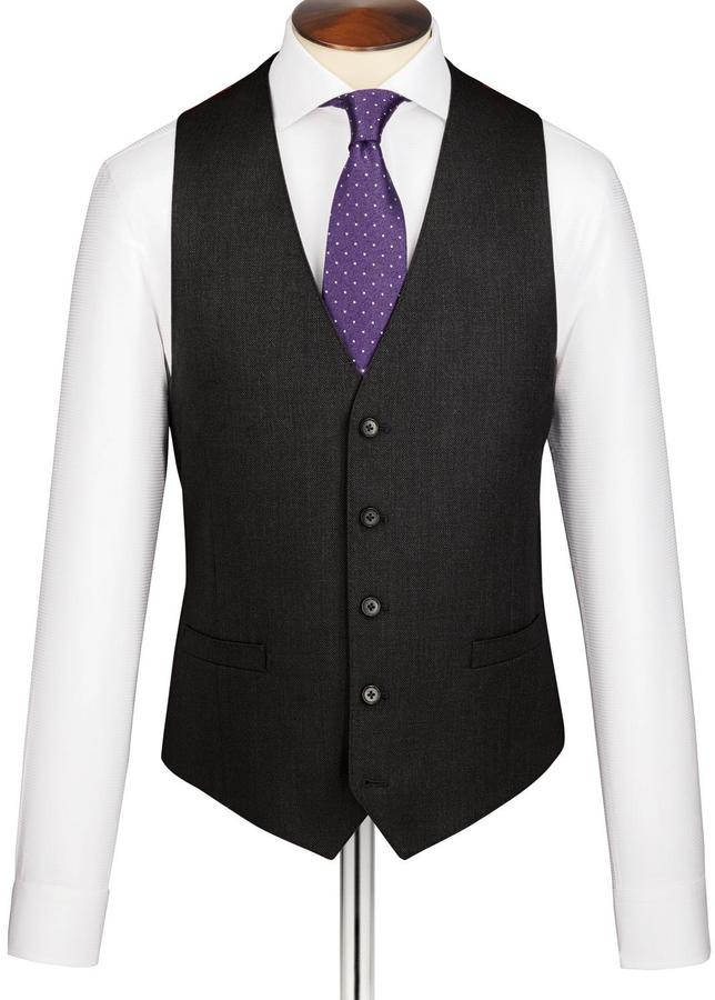 Burlington Charcoal birdseye Slim fit suit vest ShopStyle