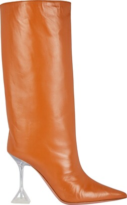 Amina Muaddi Rain Leather Knee-High Boots