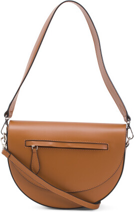 TJMAXX Leather Saddle Crossbody With Front Zip - ShopStyle