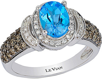 LeVian 14K 1.90 Ct. Tw. Diamond & Blue Topaz Ring