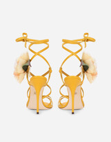 Thumbnail for your product : Dolce & Gabbana Nappa leather sandals with silk flower