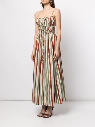 Rachel Gilbert Striped Silk-Blend Midi Dress