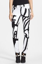Thumbnail for your product : Rag and Bone 3856 rag & bone/JEAN 'The Legging' Graphic Print Skinny Jeans (White Robot)