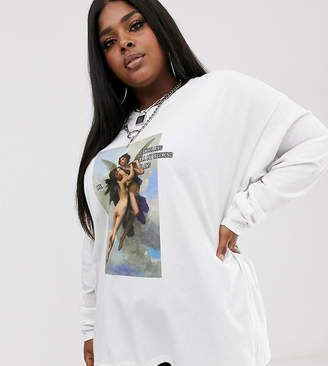New Girl Order Curve relaxed long sleeve t-shirt with renaissance graphic